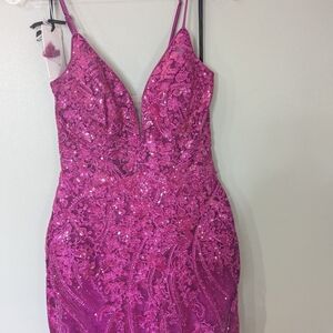 Alyce Paris Raspberry (fucia) Party or Homecoming Dress Sz 00